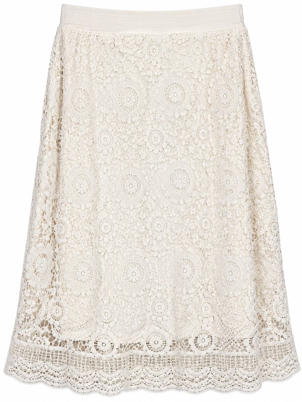 Dressbarn DB Established 1962 Floral Crochet Lace Lined Skirt Large